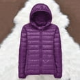 thumbnail image 5 of HANXIULIN Women's Packable Down Jacket Lightweight Puffer Jacket Hooded Winter Coat Purple S, 5 of 6