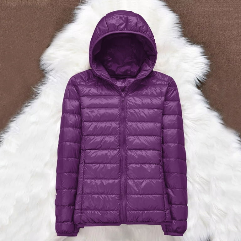 keusn women's packable down jacket lightweight puffer jacket hooded winter coat  purple s 