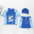 thumbnail image 2 of ZTKWD Boys Swim Trunks Rash Guard Outfit Set Toddler to Big Kid Sizes Shark Dinosaur, 2 of 5