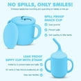 thumbnail image 3 of Sili Monster Baby Silicone Feeding Set with Sippy Cup Suction Plate Bowl Utensils Cup (Breeze Blue), 3 of 7