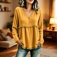 thumbnail image 2 of NominalSnug Tassel Tops for Women Fall Winter Long Sleeve Shirts V Neck Babydoll Loose Fit Blouses, 2 of 6
