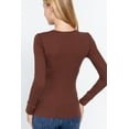 thumbnail image 2 of Women's Basic Thermal Long Sleeve Knit T-Shirt Crew Neck, 2 of 2