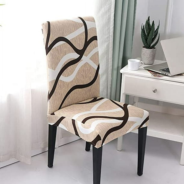 Nvzi Fundas para sillas de comedor, fundas para sillas de comedor, fundas para sillas de salón,fundas protectoras lavables, fundas elásticas para sillas de fiesta (paquete de 4)