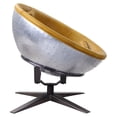 thumbnail image 3 of ACME Brancaster Armless Accent Chair in Turmeric and Aluminum, 3 of 6