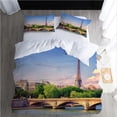 thumbnail image 2 of Bedding Set for Adult cm Eiffel Tower Duvet Cover Buildings Microfiber Bedding Set + 2 Pillowcases, 2 of 5