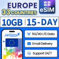 thumbnail image 1 of eSIM JETSIM Europa 15 días 10 GB de datos para viaje, 1 of 7