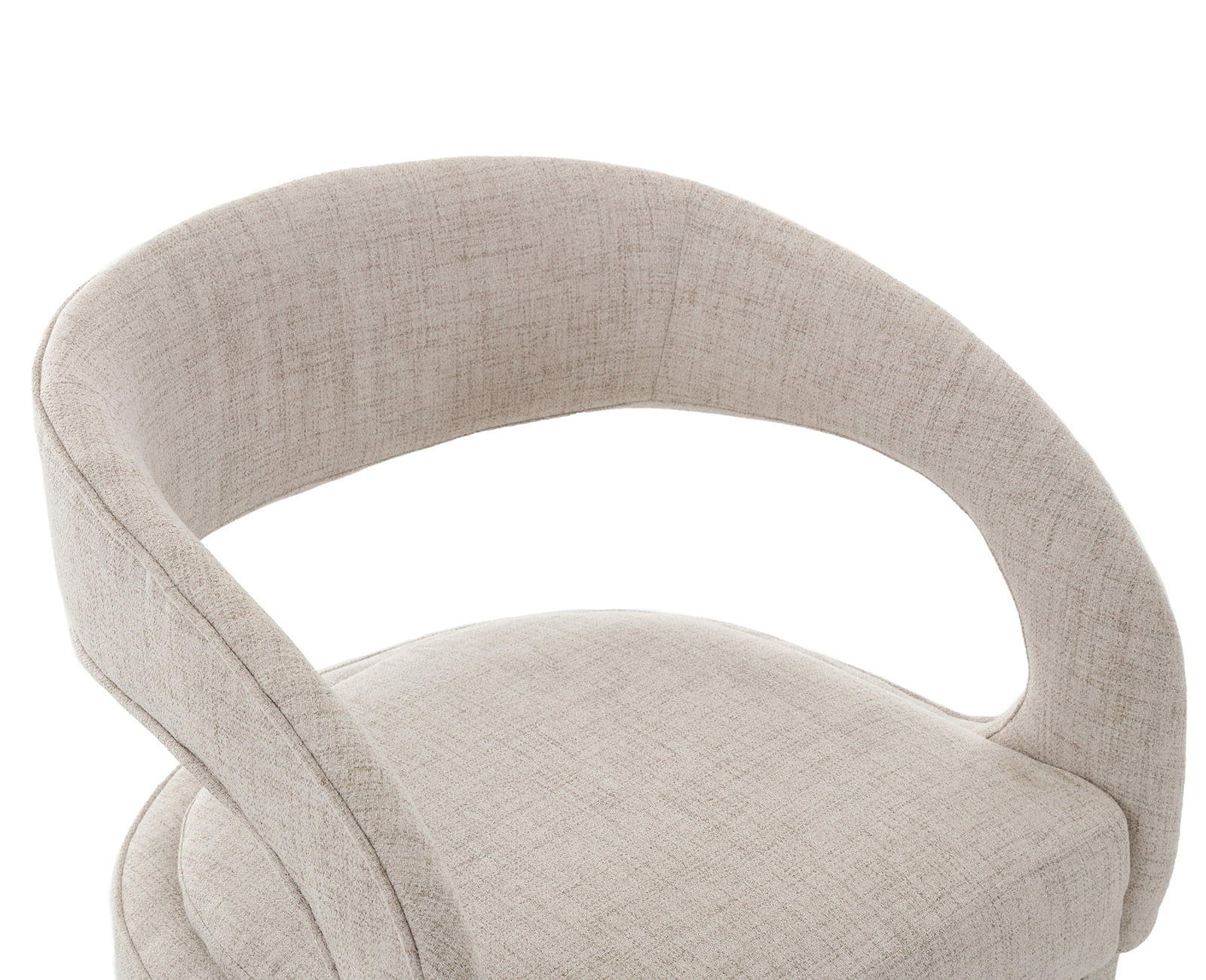 Guyou Modern Dining Chairs Set of 2, Linen Upholstered Barrel Kitchen Chairs with Open Back, Lovely Dresser Chair, Comfy Dining Side Chairs for Dining Room Bedroom Living Room, Beige