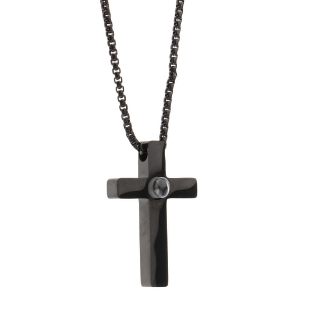 Colgante de cruz, collar de proyección, decoración de regalo, dijes cruzados, collares, colgante para uso diario, regalo de Navidad DIY, aniversarios Negro Yinane Collar colgante