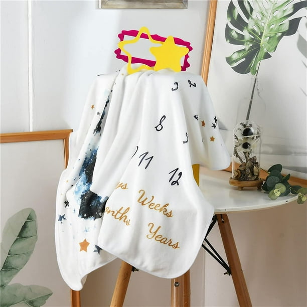 Manta Del Mes Del Bebé - 70x100 Cm, Pack De 4, Regalo Personalizado Para Baby Shower Y Recuerdos Del Primer Año