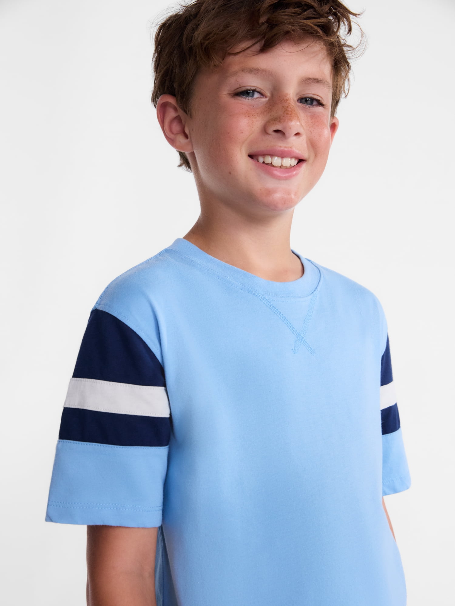 Wonder Nation Boys Football Tee with Short Sleeves, Sizes 4-18