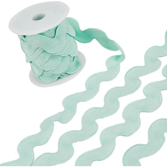 10 Yards 1.5"/37mm Wide Wave Bending Fringe Trim Aquamarine Rick Rack Zig Zag RIC Rac Trim Curved Woven Fabric Webbing Edge Lace Ribbon