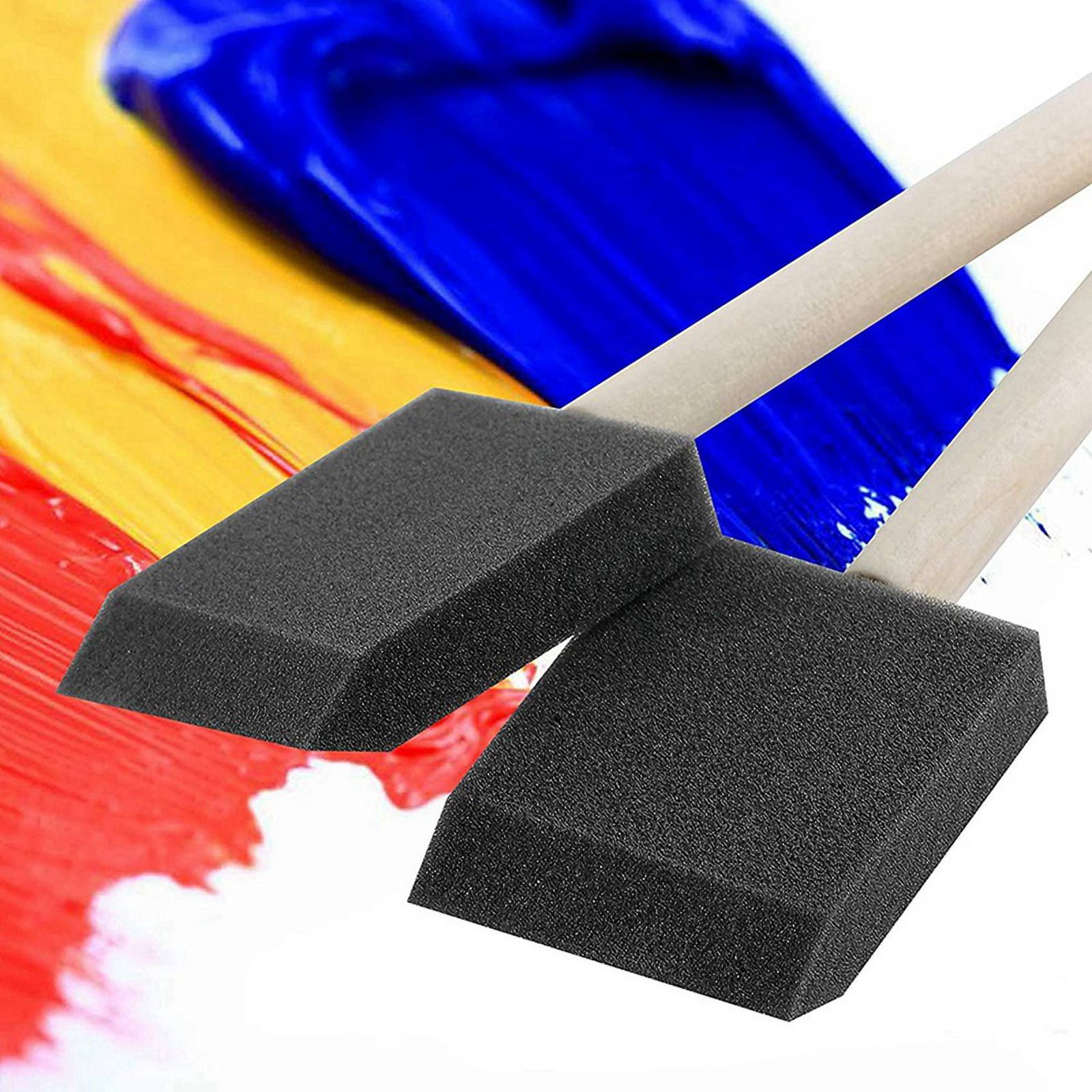 250 Pcs 2 Inch Foam Sponge Wood Handle Paint Brush Set, Great for Acrylics, Stains, Varnishes, Crafts, Art