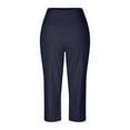 thumbnail image 5 of JLFKNG Womens Pants Simple Solid Color Elastic Sports Yoga Pants Breathable Slim Fit Trousers Mid Calf Length Wide Leg Suitable For Beach, Dates, 5 of 6