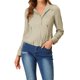 thumbnail image 1 of Chaqueta de moto con cremallera y cuello alzado para mujer INSPIRE CHIC, ligera, talla XL, color beige, 1 of 7