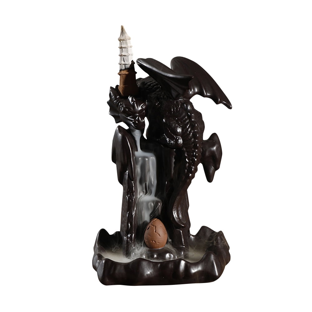 Ceramic Dragons Backflow Incense Burner Censer Home Decor Incense