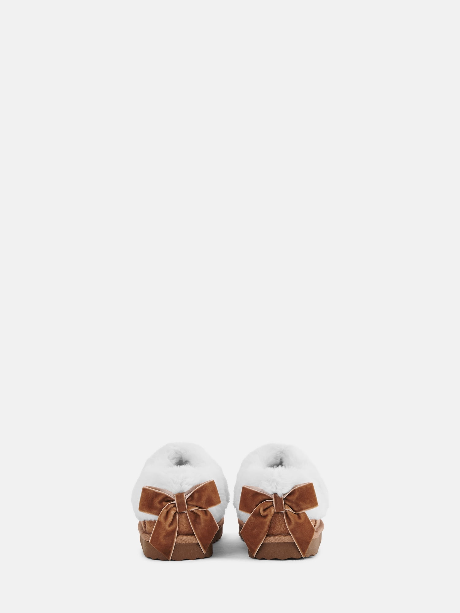 Wonder Nation Baby, Toddler, Little and Big Girls Faux Fur Trim Slippers