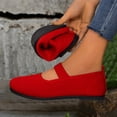 thumbnail image 2 of YHAJDS Fashion Shoes for Women Plus Size Solid Color Knit Mesh Breathable Slip On Casual Summer Flats, 2 of 9