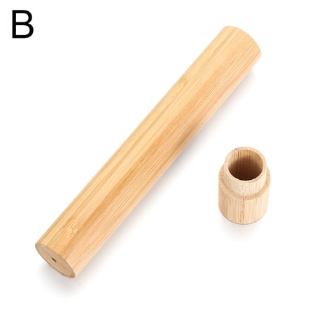Fashion Eco Friendly Handle Tube Adults Portable Toothbrush Case Wooden Tools Bamboo Tube ADULT B