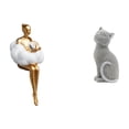 thumbnail image 1 of Figura artística de resina de una niña y un gato. Escultura abstracta. Souvenir decorativo para la entrada de la oficina, estantería, sala de estar o, 1 of 8