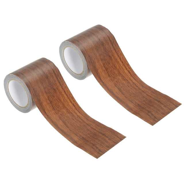 Unique Bargains Ruban de Réparation à Grain de Bois 2,2 Pieds X 30 Pieds, Patch de Ruban de Réparation Autocollant à Texture Réaliste, Chêne Brun Foncé