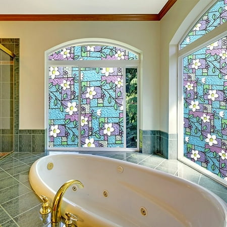 Decorative Privacies Window Film Frosted Stained Glass Window Film