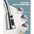 thumbnail image 2 of WOWOW Kitchen Faucet Head Replacement, 3 Function Pull Down Faucet Sprayer Head with 9 Adapters, 2 of 3