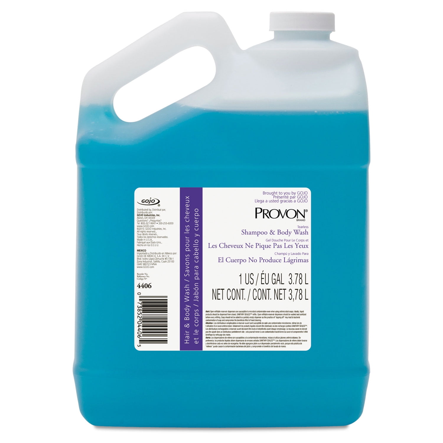 PROVON Tearless Shampoo & Body Wash Fresh Scent Blue 1 gal Bottle 4/Carton 4406