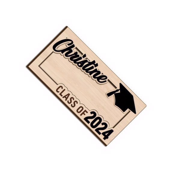 Cartera de madera Matsuzay con sobre para dinero de graduación 2024 Decoración del hogar negro