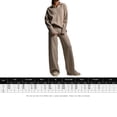 thumbnail image 3 of Pantalones superiores de manga larga para mujer, conjuntos de salón de 2 piezas con cuello vuelto, traje de vacaciones, 3 of 6