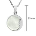 thumbnail image 5 of Celestial Half Moon Face White Pearl Round Sterling Silver Pendant Necklace, 5 of 6