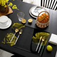 thumbnail image 3 of Yellow Rose Placemats Set of 8, Vintage Abstract Garden Flower Floral Black Placemats for Dining Table, Place Mats for Kitchen Tabletop, Waterproof Wipeable Dining Table Mats Set, 3 of 9
