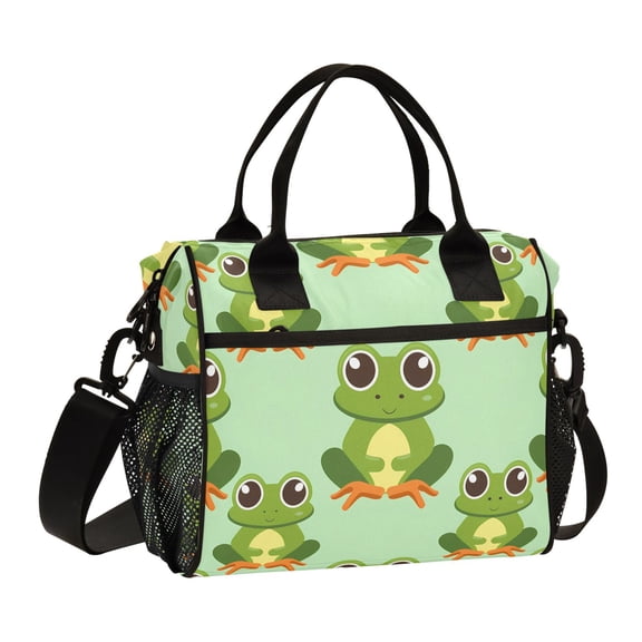 Lovely Frogs Lunch Bag Insulated Lunch Box Leakproof Reusable Cooler Tote Adjustable Shoulder Strap for Men Women 9L