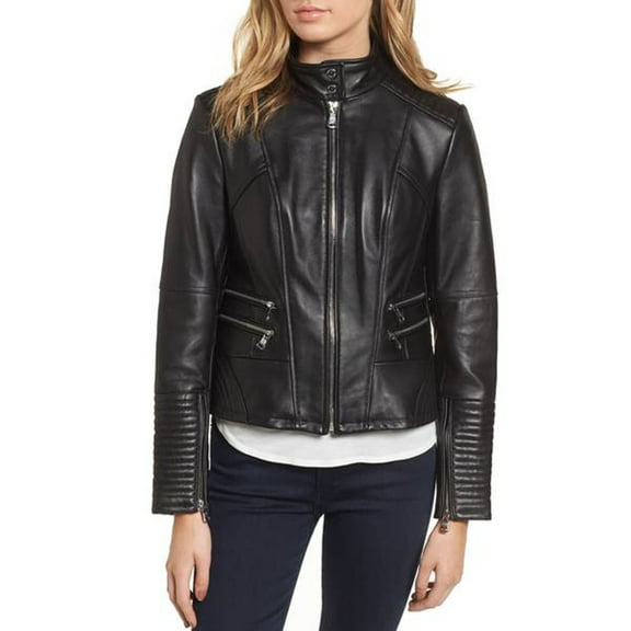 Luis Leather Women Genuine Lambskin Leather Jacket - Motorcycle Casual Biker Jacket for Women