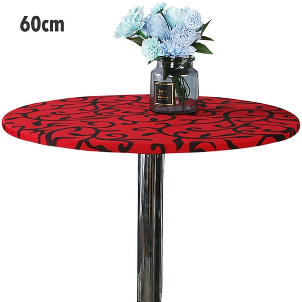 Elastic Table Cover Round Printed Tablecloth Dining Protector For Bar Wedding Tail Com Bar Table Wedding Tail, Round Dining Table Cover