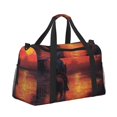 thumbnail image 2 of Easygdp Sunset River Western Cowboy Bolsa de Gimnasio, Bolsa de Viaje Duffel, Bolsa de Fin de Semana con Compartimentos, Bolsa de Mano para Noche, 2 of 7