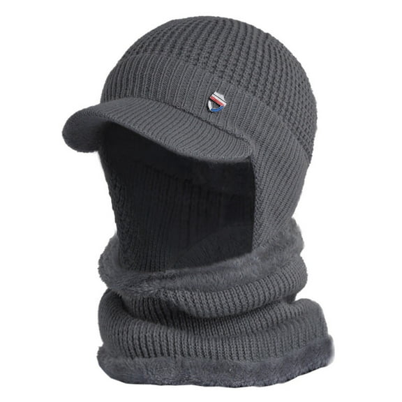Hats Men's Autumn Winter Knitted Pile Up Outdoor Ear Warmth Cover Hat