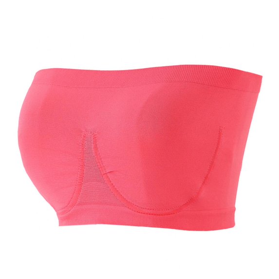 Women's Seamless Bandeau Bra Strapless Comfort Wireless Bra Bandeau Bralette Tube Top Non-Padded