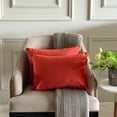 thumbnail image 5 of Dark Rust Decorative Lumbar Pillow Cover 14"x26" | Pack of 2 Modern Velvet Oblong Cushion Cover Solid | Plain Solid Pillowcases for Bed, Couch & Sofa, Modern Home Décor - Dark Rust Velvet Dream, 5 of 9