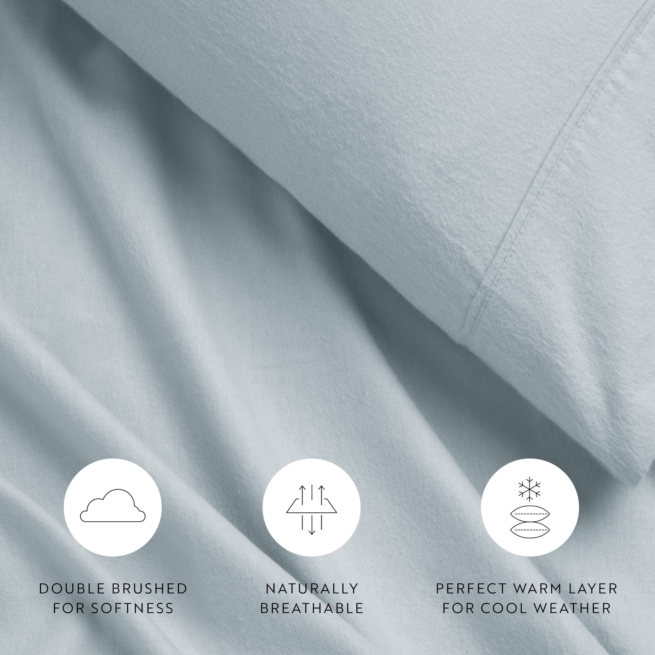 Light Navy 4 Piece 100% Cotton Flannel Deep Pocket Sheet Set, Cal King, by Noble Linens