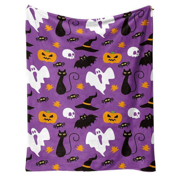 Couverture d'Halloween Douce pour Adultes et Enfants - Couverture Douce pour Maison Automne pour Anniversaires et Célébrations d'Halloween
