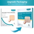 thumbnail image 3 of Dimora Silicone Foam Dressing with Border, Waterproof Wound Dressing, Square Breathable Silicone Bandage for Wound, 4"x4" Pack of 5, 3 of 7