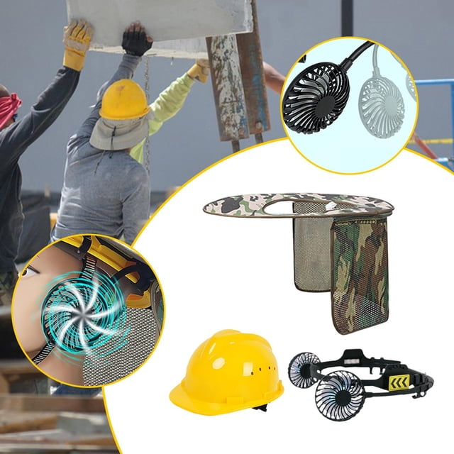 Ventilador de enfriamiento para casco,Ventilador de enfriamiento para casco compacto de verano,Cascos de seguridad Ventilador Ligero Práctico,Fácil de instalar,portátil y
