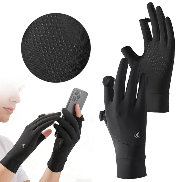 Gants de Soleil pour Femmes, Gants de Protection Solaire à Écran Tactile Glace pour Golf Course, Protection UV Gants de Refroidissement Tactile pour Golf, Protection Solaire Extérieure
