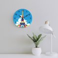 thumbnail image 3 of Silent Wall Clock 25cm/9.84in Round Wall Clock Paris Pride Eiffel Tower Hanging Clock for Home Living Room Bedroom Kitchen Non Ticking Battery Operated Living Room Mute Clock, 3 of 5