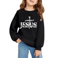thumbnail image 2 of HUITKMM Girls Pullover Winter Warm Printed Round Neck Hoodie Casual Outwear for Toddler Kids Age 2 8 Years, 2 of 3