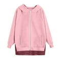 thumbnail image 5 of DHFJKG Hoodies For Women Solid Color Casual Long Sleeve Hooded Zipper Jacket Raglan Sleeve Lightweight Outwear Spring Stylish Outerwear, 5 of 5