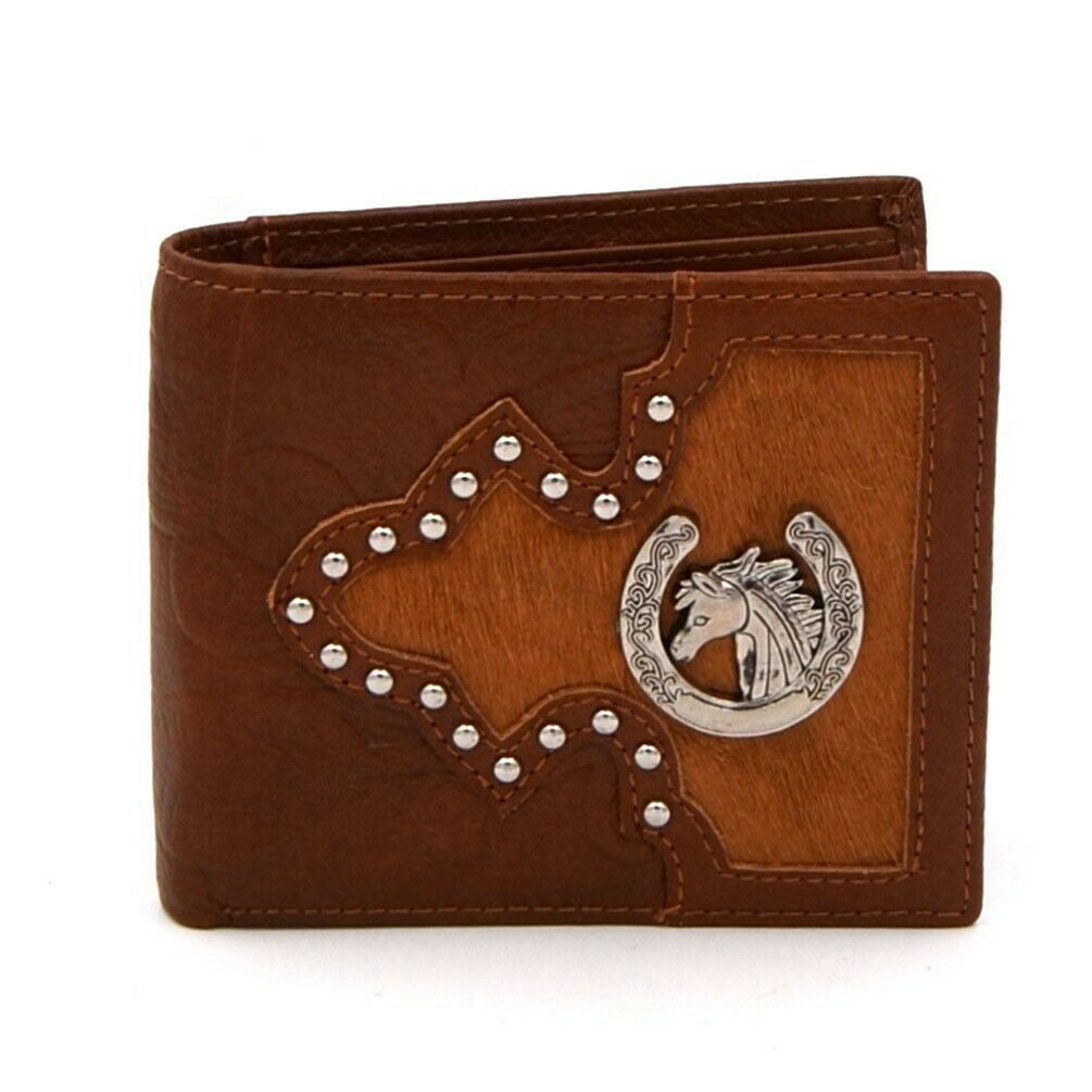 Janhooya - Mens Western Cowboy Wallet Genuine Leather Slim Bifold Wallets for Men Horse ...