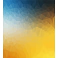 thumbnail image 3 of Ambesonne Yellow and Blue Duvet Cover Sets, Polygon Fractal, 2-Twin, Slate Blue Marigold, 3 of 4