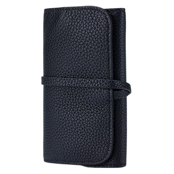 Estuche organizador de joyas para pendientes, de viaje, portátil, de piel sintética, para mujer, regalo práctico Negro