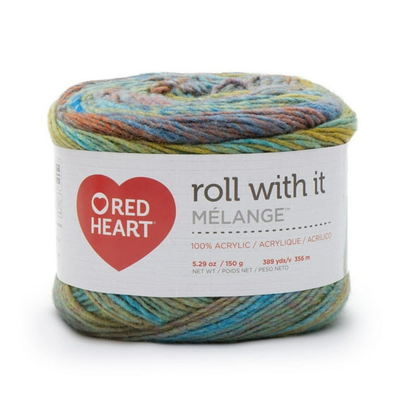 Red Heart® Roll with it melange™ #4 Worsted (Medium) Acrylic Yarn, 5.29oz/150g 389 Yards